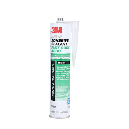 3M 7000120497 Marine Adhesive/Sealant Fast Cure 4200 Black 1/10 Gallon