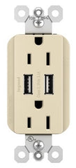 Pass & Seymour TM826USBLA Decorator Duplex USB Charger Receptacle, Light Almond