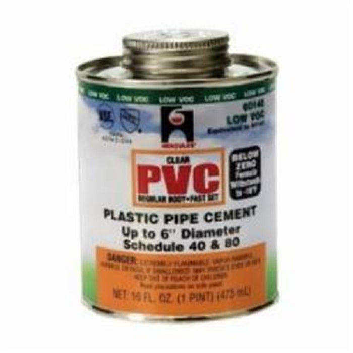 Hercules 60145 PVC Cement Clear Solvent Regular Body Fast Set 16 Ounce