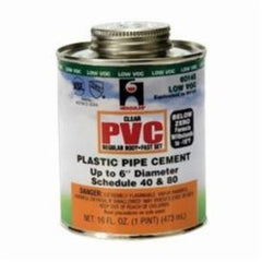 Hercules 60145 PVC Cement Clear Solvent Regular Body Fast Set 16 Ounce