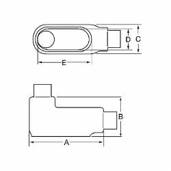 ABB LB37-G PVC-Coated Ocal-Blue® LB-Style Conduit Body 1 in Hub Form 7