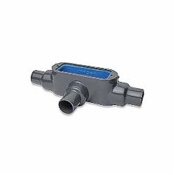 ABB T28-4X-G Ocal T28-4X-G 3/4 PVC-Coated Ocal-Blue® T-Style Conduit Body, Form-8 - Gray