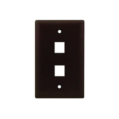 Legrand WP3402BR On-Q WP3402-BR 1-Gang 2-Port Brown High Impact Flame Retardant Plastic Keystone Wallplate