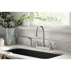 Peerless Faucet P2865LF-SS Peerless Elmhurst: Two-Handle Kitchen Faucet with Spray in Stainless