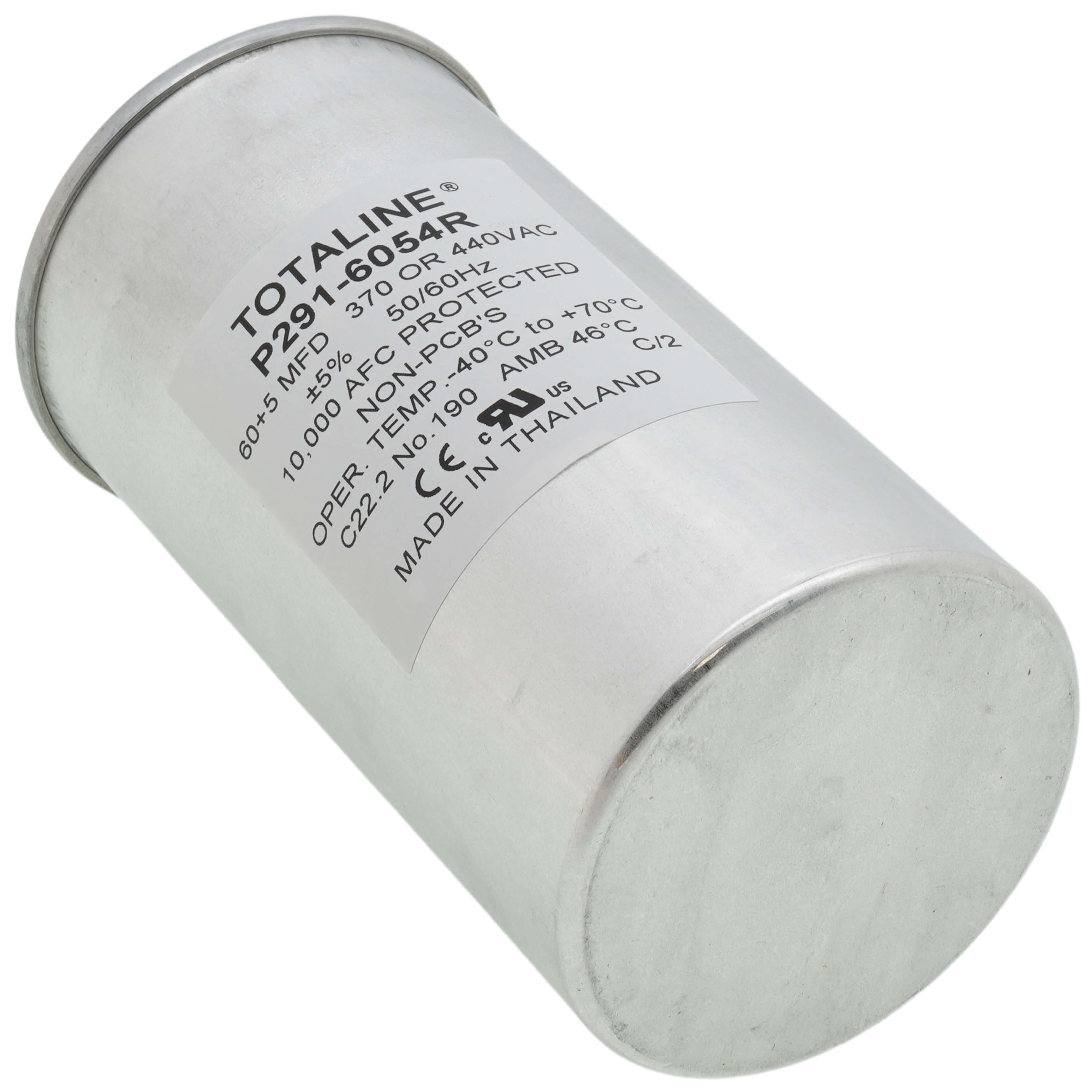 Carrier P291-6054R 440V Dual Round Run Capacitor 60/5 MFD