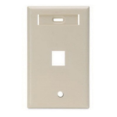 Leviton 42080-1IS QuickPort Single-Gang Wall Plate with ID Window 1-Port Ivory