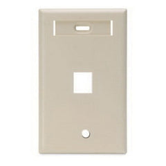 Leviton 42080-1IS QuickPort Single-Gang Wall Plate with ID Window 1-Port Ivory