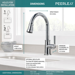 Peerless Faucet P7923LF Single-Handle Pull-Down Kitchen Faucet in Chrome