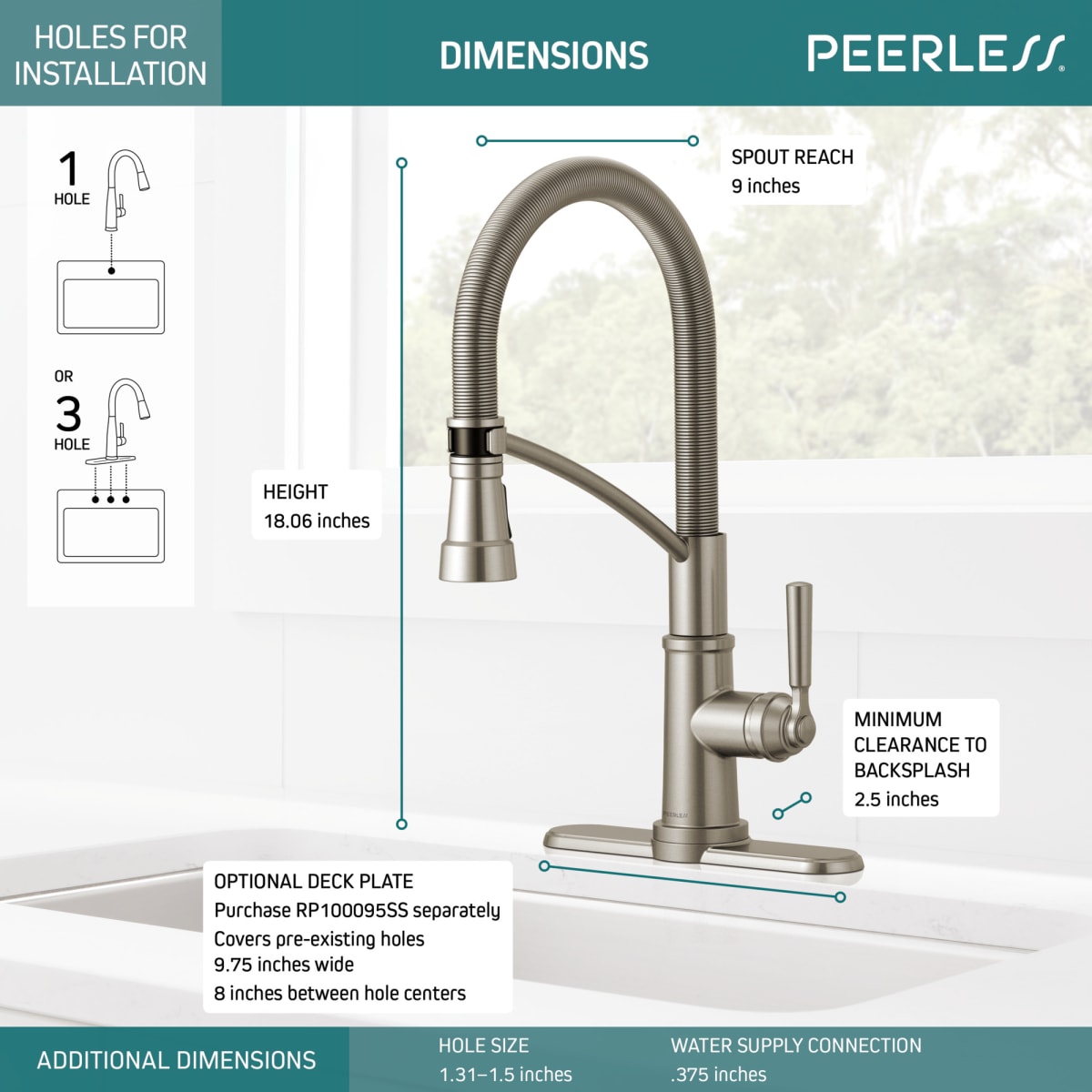 Peerless Faucet P7924LF-SS: Single-Handle Commercial Style Kitchen Faucet in Stainless