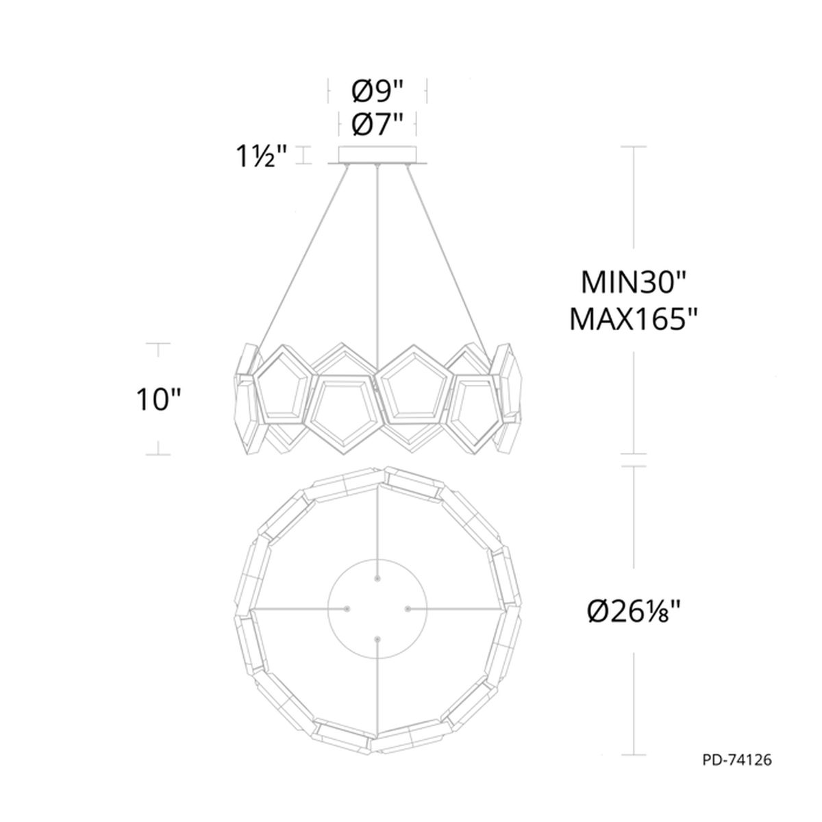 MODERN FORMS Modern Forms PD-74126-AB Starlight Starbright 42.2W (26 inches) PD-74126-AB