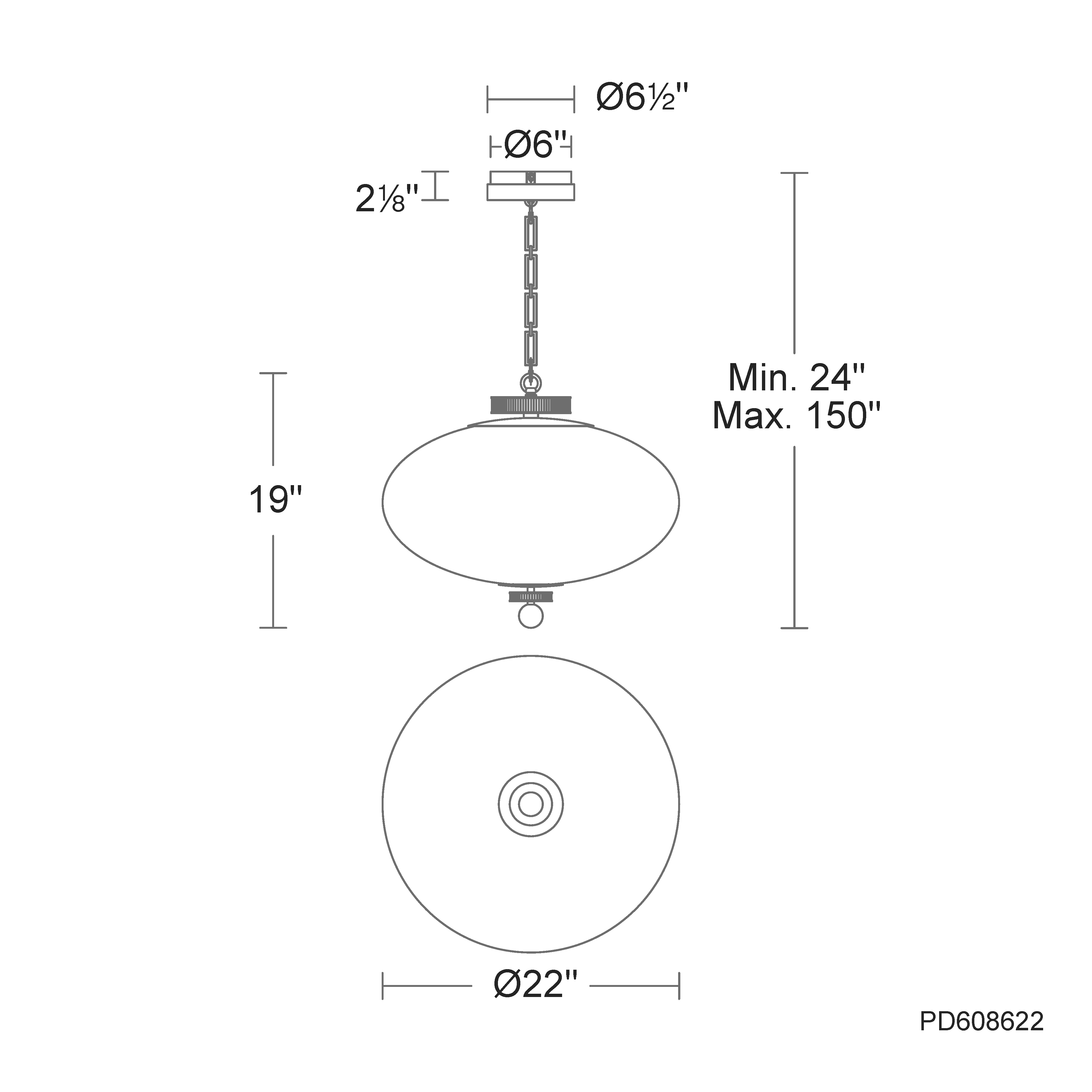 MODERN FORMS Modern Forms PD608622-TWA-VB Glossey 34.8W (22 inches) MFR1572495