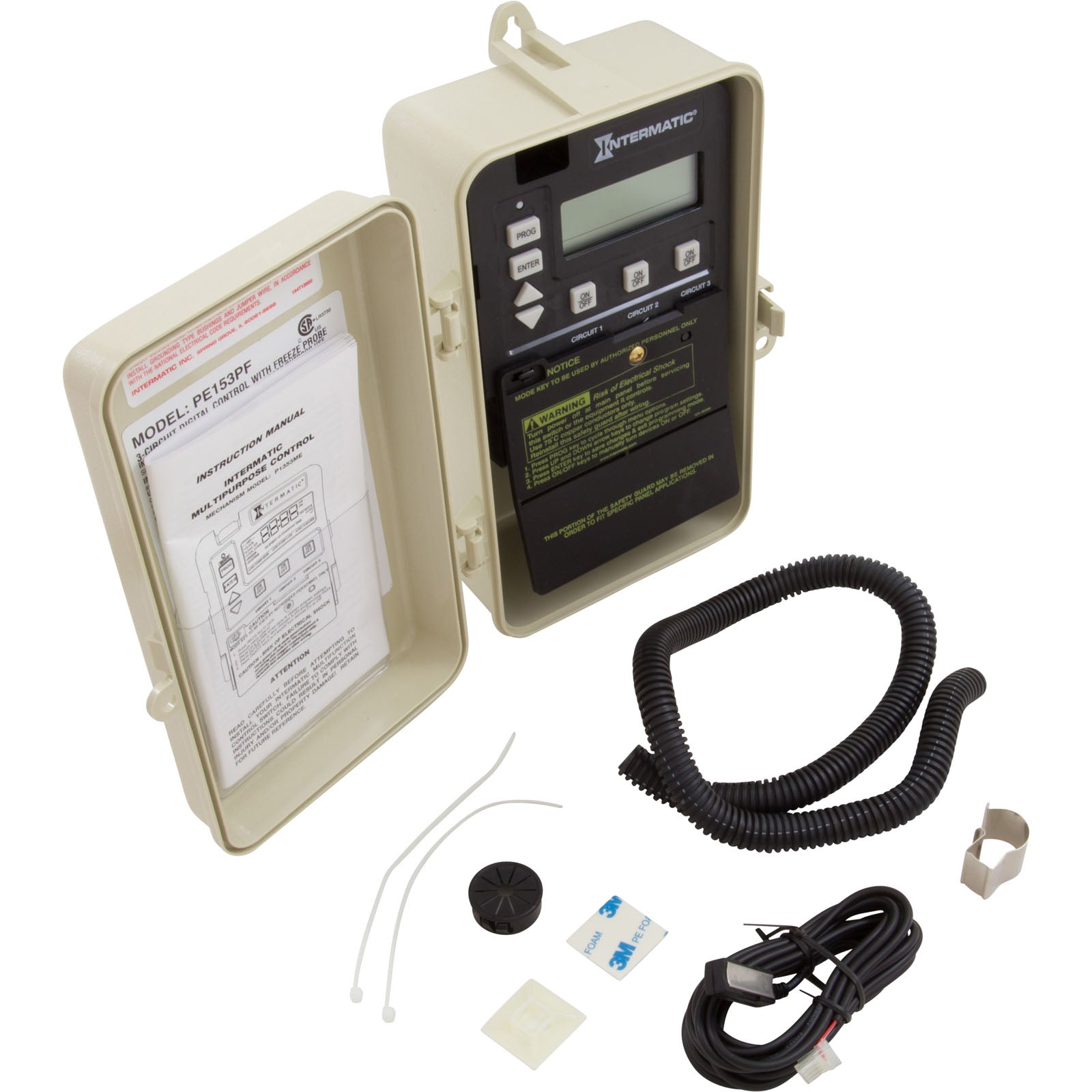 Intermatic PE153PF 24-Hour Electronic Time Control 3 Circuit Freeze Protection