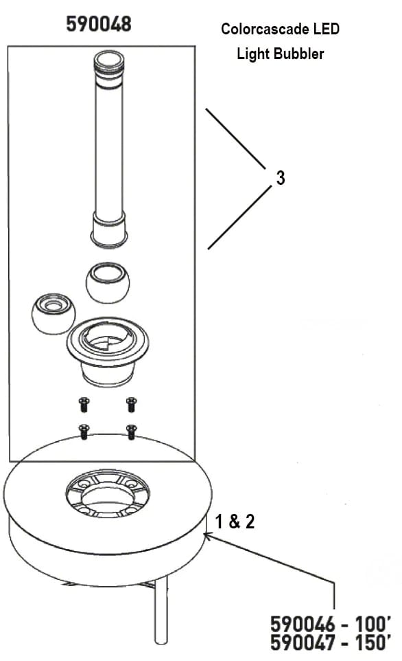 Pentair 590048 ColorCascade LED Bubbler Accessory Kit