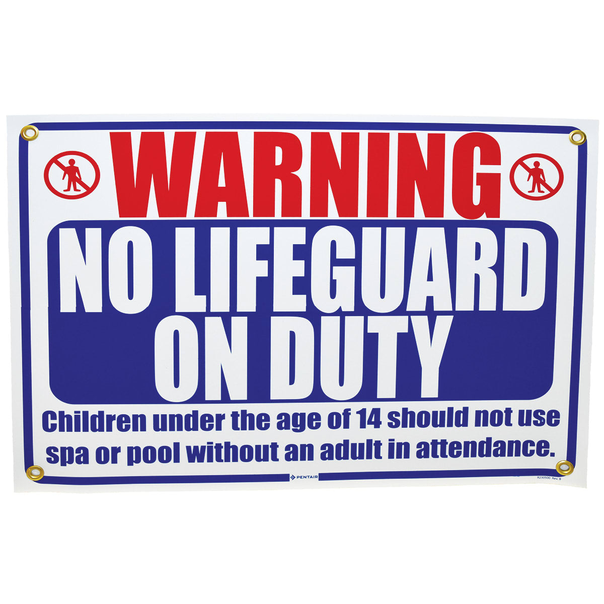 Rainbow R230500 Pentair Sign No Lifeguard On Duty 18 x 24