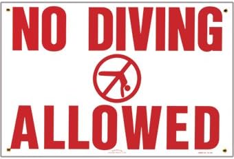 Rainbow R231200 Pentair Sign No Diving Allowed 12 x 18