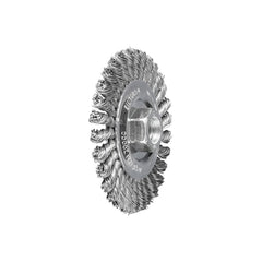 PFERD 763940 Universal Line PSF Wheel Brush, 4 in Dia Brush, 0.02 in Dia Stringer Bead Knot Filament/Wire, 5/8-11 Arbor Hole