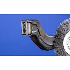 Pferd 81157 Medium Face Crimped Wheel Brush Stainless Steel Wire 6 Diameter 2 Arbor Hole