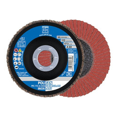 Pferd 62232 Polifan Type 29 SG Flap Disc 4-1/2 inches Dia 60 Grit 7/8 inches Arbor 13300 RPM Aluminum Oxide