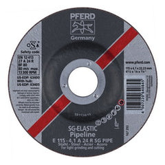 PFERD 63400 Performance Line SG High Performance Depressed Center Wheel, 4-1/2 in Dia x 1/8 in THK, 7/8 in Center Hole, 24 Grit