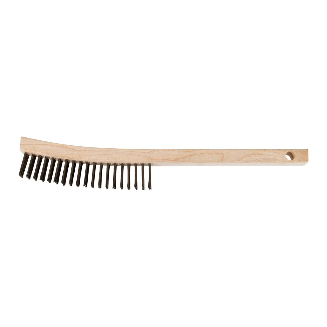 Pferd 85004 Scratch Brush, 3 x 19 Wire Rows, Curved Handle, 13-3/4 x 7/8 Block