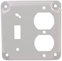 Diversitech PI368 Box Cover, 4 x 4 Raised 1/2 Toggle Duplex Recep 1900 Steel