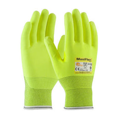 PIP 34-874FY/L ATG HI-VIS SEAMLESS KNIT NYLON LYCRA GLOVE W/NITRILE CTD LARGE