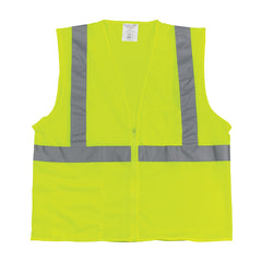 PIP 302-0702Z-LY/L Hi-Vis Yellow Zipper 2 Pockets Large Vests