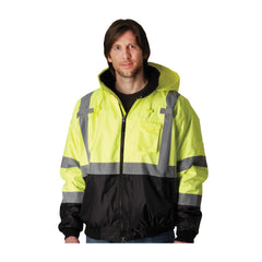 PIP 333-1766-LY/M Bomber Jacket Hi-Viz Lime Yellow Polyester 54 inch Chest