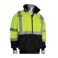 PIP 333-1766-LY/M Bomber Jacket Hi-Viz Lime Yellow Polyester 54 inch Chest