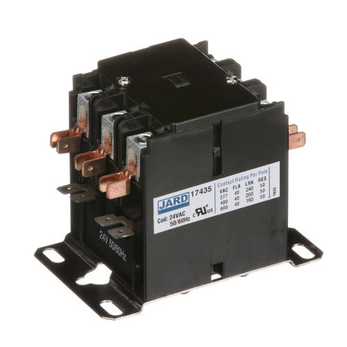 Mars PPCON3P40A24V Contactor, 24 V, 40 A, 3 Poles, Meets CUL, UL