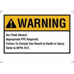 IDEAL 44-892 NEC ARC FLASH, WARNING, SELF- STICKING POLYESTR, 3-1/2INX5INPACK OF 5