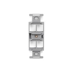 Leviton 41087-QGP QuickPort Duplex Type 106 Insert, 4-Port, Grey