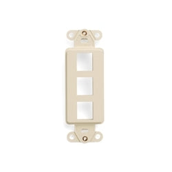 Leviton 41643-T QuickPort Decora Insert, 3-Port, Flush Mount, Light Almond