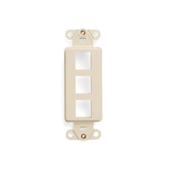 Leviton 41643-T QuickPort Decora Insert, 3-Port, Flush Mount, Light Almond