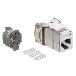 Leviton 6ASJK-RW6 Atlas-X1 CAT6A Shielded QuickPort Jack, Component-Rated, White