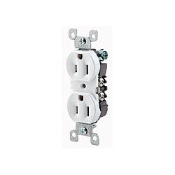 Leviton 12650-W 15 Amp 125 Volt Co/alr Duplex Receptacle Straight Blade