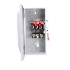 Siemens HF323N Safety Switch, Heavy Duty, Fused, 240 Volt AC, 100A, 7-1/2 HP at 1 Phase, 15 HP at 3 Phase, 3 Pole, 3 Fuse, 4 Wire, NEMA 1, Steel, For Indoor