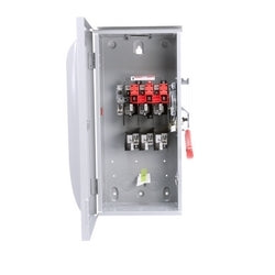 Siemens HF323NR Safety Switch, Heavy Duty, Fused, 240 Volt AC, 100A, 7-1/2 HP at 1 Phase, 15 HP at 3 Phase, 3 Pole, 3 Fuse, 4 Wire, NEMA 3R