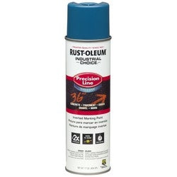 RUSTOLEUM 203031 Industrial Choice M1800 System Water-based Precision Line Marking Paint APWA Caution Blue 16 Oz Spray