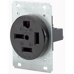 Leviton 8450 50 Amp 250 Volt NEMA 15-50R 3P 4W Flush Mtg Receptacle