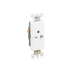 Leviton 16451-W Decora Plus Single Receptacle 20 Amp 250 Volt NEMA 6-20R