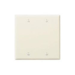 Leviton 78025 2-Gang No Device Blank Wallplate Standard Size Thermoset Box Mount Light Almond