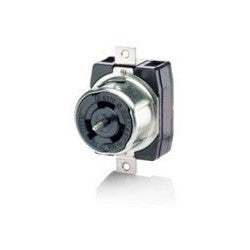 Leviton CS8369 50 Amp 3PY 250 Volt AC Black And White Locking Flush Mount Receptacle