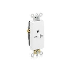 Leviton 16441-W Decora Plus Single Receptacle 20 Amp 250 Volt NEMA 6-20R