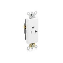 Leviton 16341-W Decora Plus Single Receptacle 20 Amp 125 Volt 2P 3W