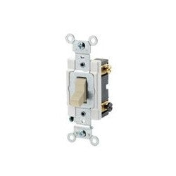 Leviton 1224-SW 20 Amp, 120/277 Volt, Toggle 4-Way AC Quiet Switch, Heavy Duty Grade, Grounding, White