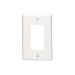 Leviton 80601-W 1-Gang Decora Wallplate Midway Size