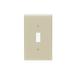 Leviton 86001 1-Gang Toggle Device Switch Wallplate, Standard Size, Thermoset, Ivory