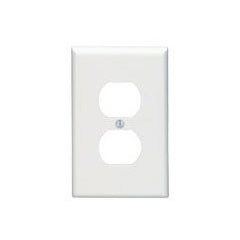 Leviton 80503-W 1-gang Duplex Device Receptacle Wallplate, Midway Size, Thermoset, White