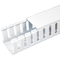 Panduit G1.5X2WH6 Wide Slot Wiring Duct, Lead-Free PVC, White, 6'